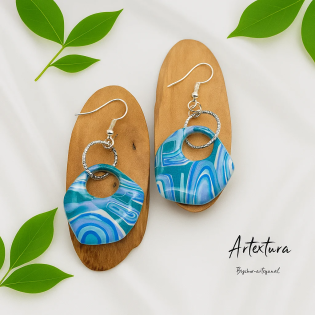Pendientes Penta Mar Azul