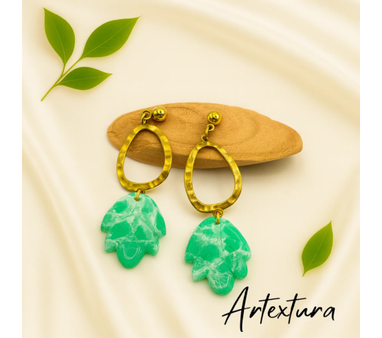 Pendientes Verde Marmol