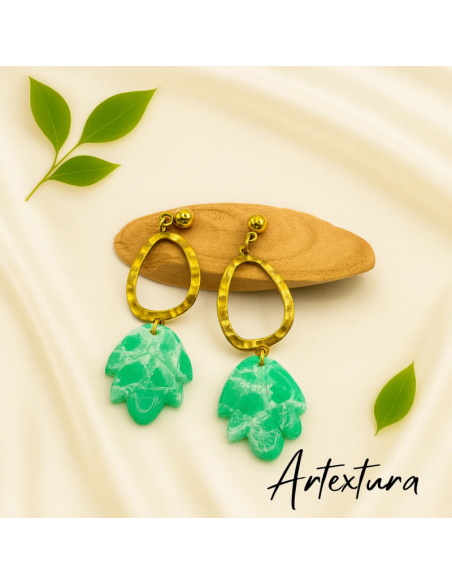 Pendientes Verde Marmol
