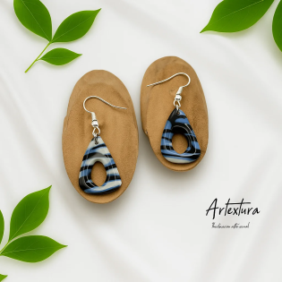 Pendientes Triangulo Negro y Azul