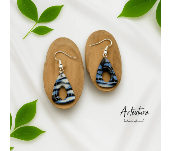 Pendientes Triangulo Negro y Azul