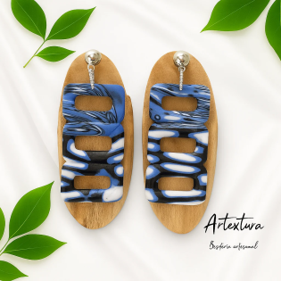 Pendientes Union Negro y Azul