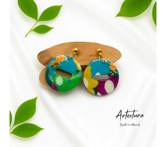 Pendientes Circulos de Color