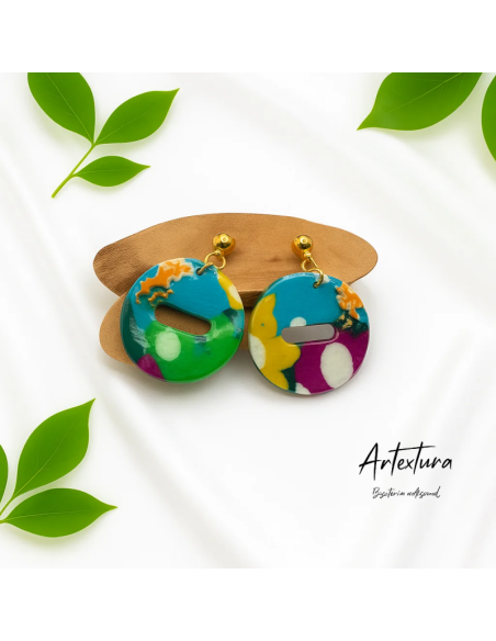Pendientes Circulos de Color
