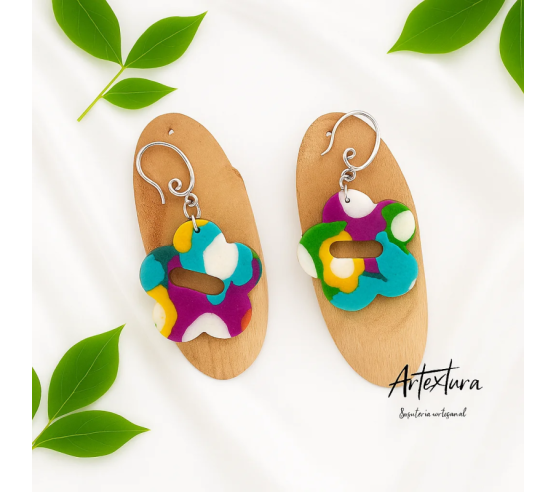Pendientes Flor de Color