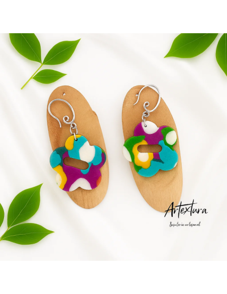 Pendientes Flor de Color