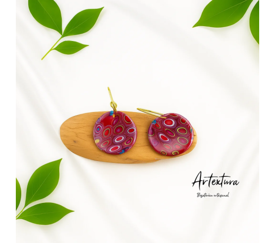Pendientes Circulo En Rosa