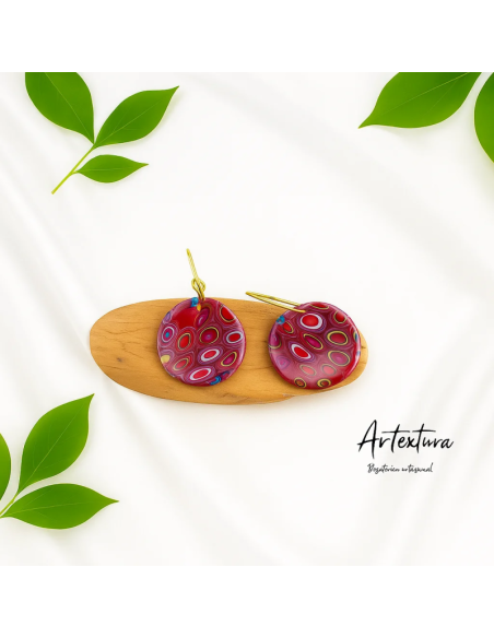 Pendientes Circulo En Rosa