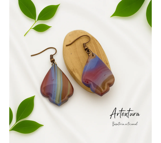 Pendientes Gotas Rosa Tierra