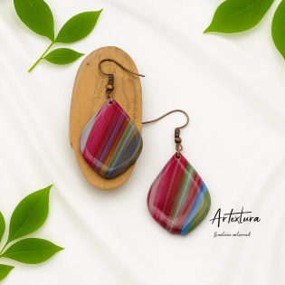 Pendientes Gotas Rosa Tierra 2