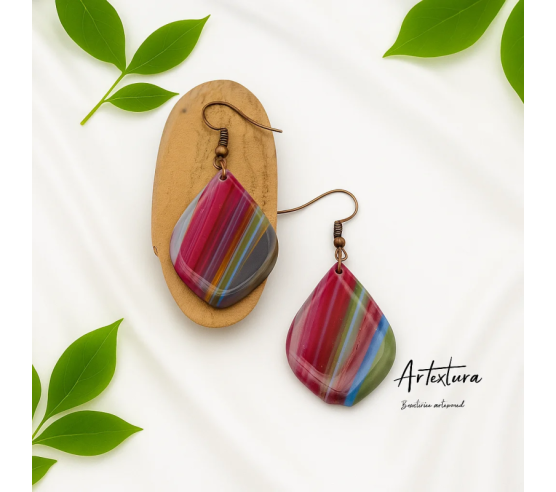 Pendientes Gotas Rosa Tierra 2