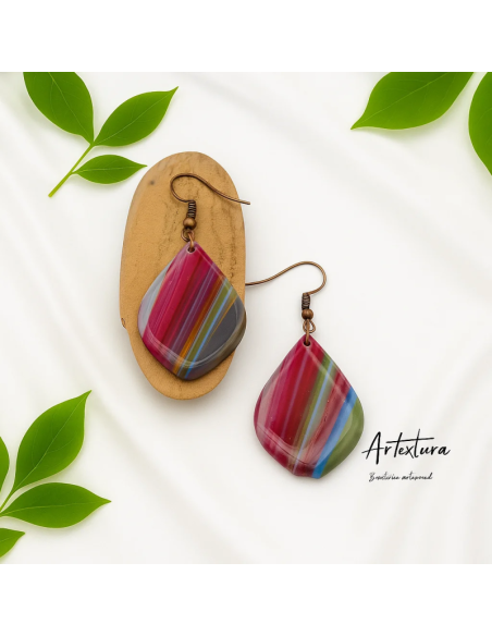 Pendientes Gotas Rosa Tierra 2