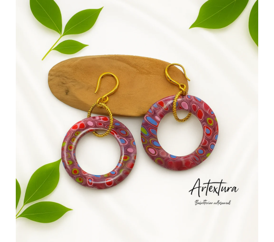 Pendientes Aros En Rosa