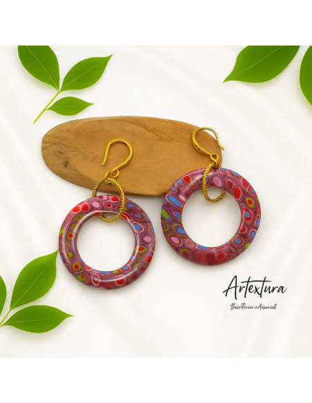 Pendientes Aros En Rosa