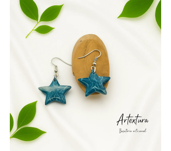 Pendientes Estrella Azul