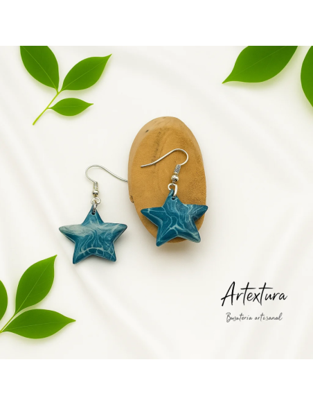 Pendientes Estrella Azul