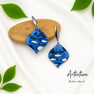 Pendientes Gotas Azul y Blanco