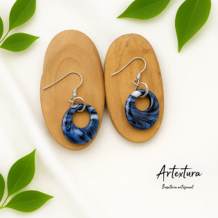 Pendientes Ronda Azul y Blanco