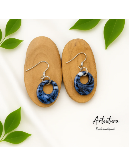 Pendientes Ronda Azul y Blanco
