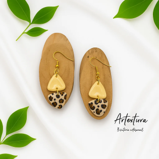 Pendientes Doble Triangulo Leopardo