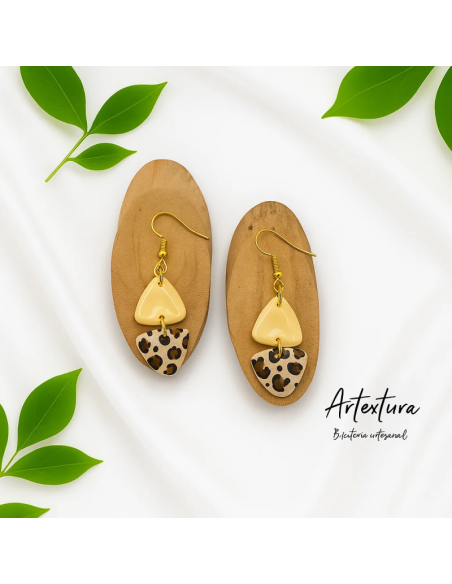 Pendientes Doble Triangulo Leopardo