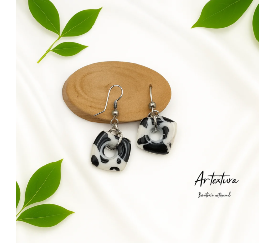 Pendientes Cuadrados Vaca