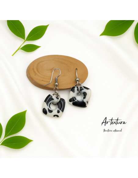 Pendientes Cuadrados Vaca