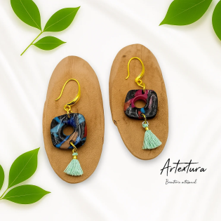 Pendientes Flecos Multicolor