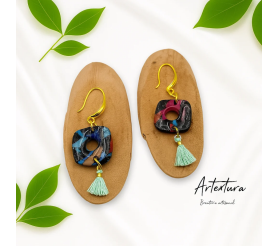 Pendientes Flecos Multicolor