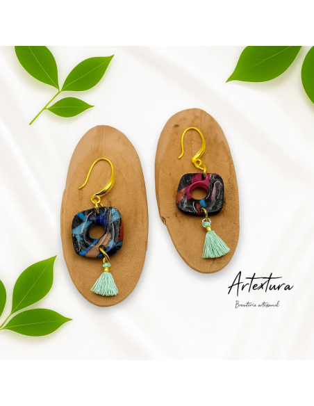 Pendientes Flecos Multicolor