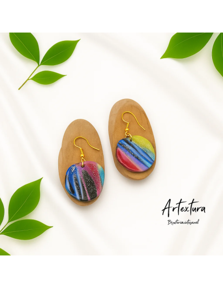 Pendientes Circulos Multicolor