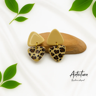 Pendientes Triangulos Leopardo