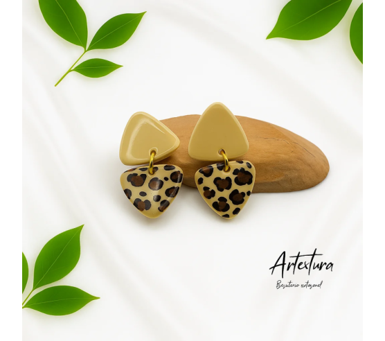 Pendientes Triangulos Leopardo