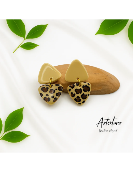 Pendientes Triangulos Leopardo
