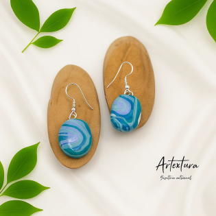 Pendientes Forma Mar Azul