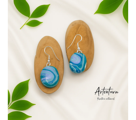 Pendientes Forma Mar Azul