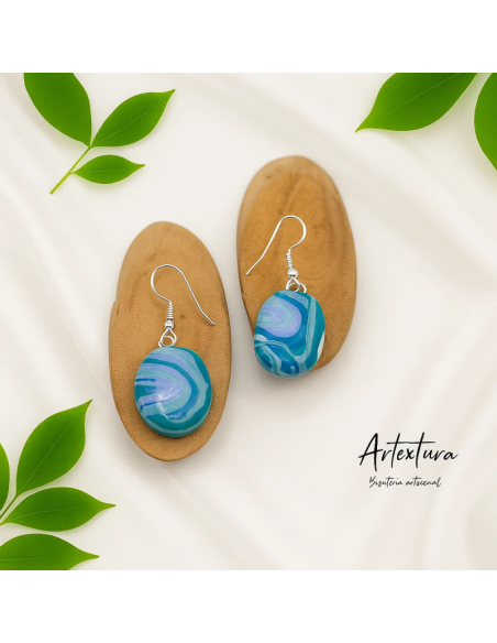 Pendientes Forma Mar Azul