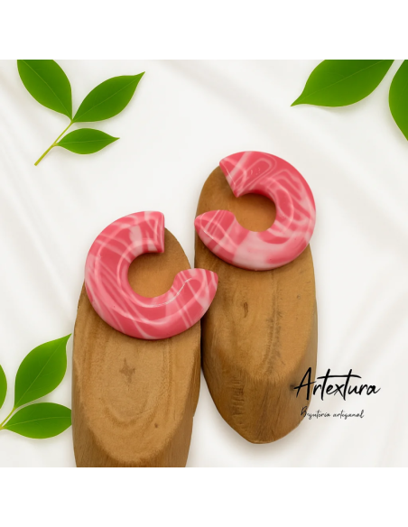 Pendientes Semicirculo Rosa Chicle