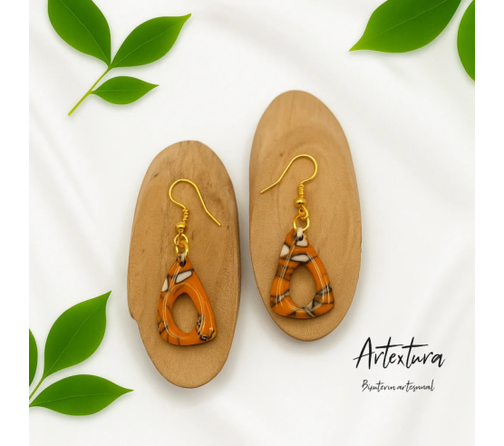Pendientes Triangulo Naranja