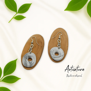 Pendientes Circulo Abierto Marmolado