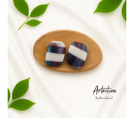 Pendientes Formas Franjas Multicolor