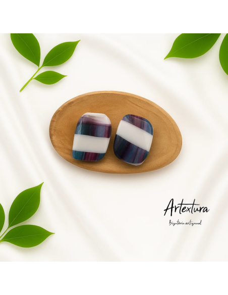 Pendientes Formas Franjas Multicolor
