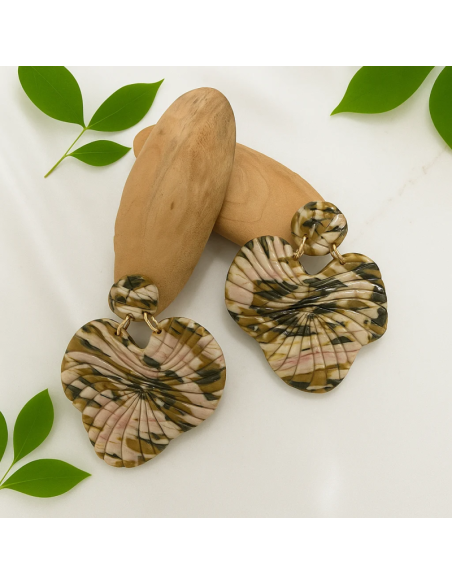 Pendientes Organico Camuflaje