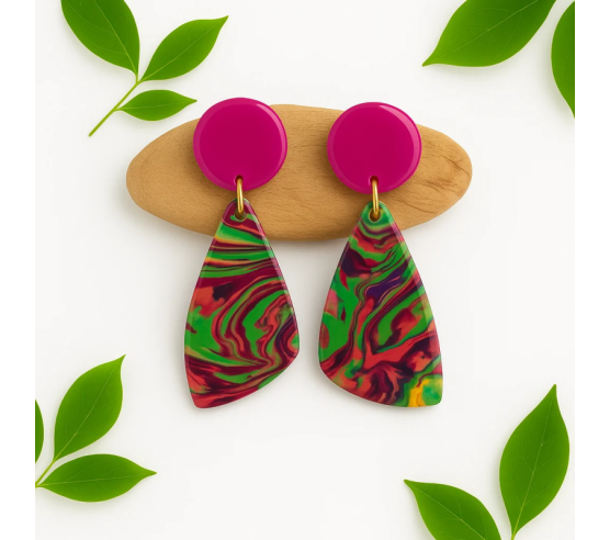 Pendientes Selva Magenta