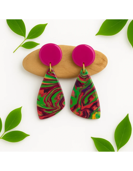 Pendientes Selva Magenta
