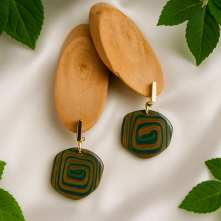 Pendientes Espiral Camuflaje