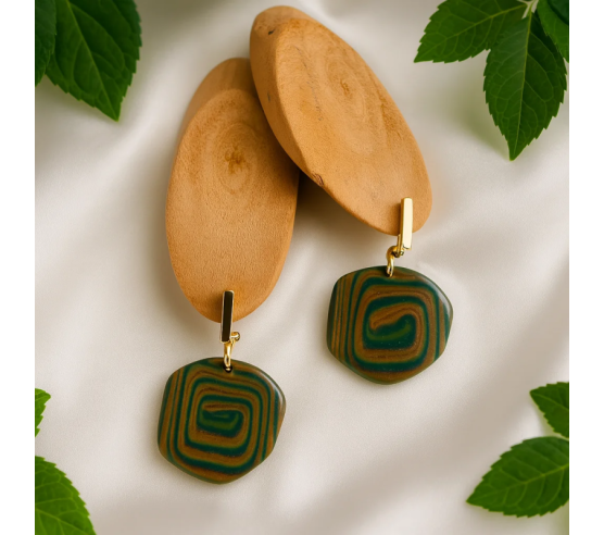 Pendientes Espiral Camuflaje