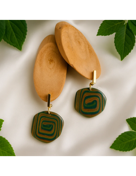 Pendientes Espiral Camuflaje