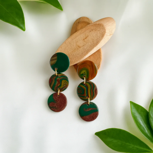 Pendientes Circulitos Camuflaje