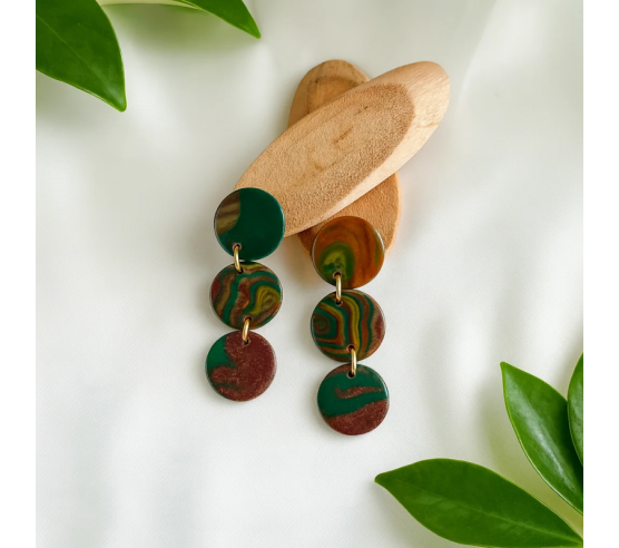 Pendientes Circulitos Camuflaje
